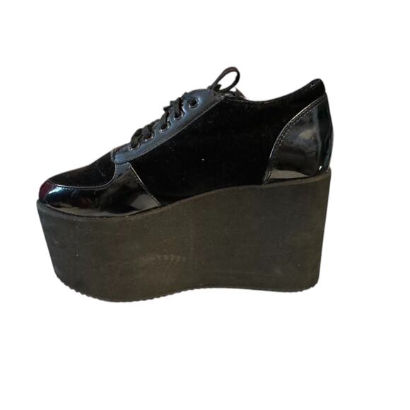 Iron Fist Creature of The Night Black Batwing Platform Shoes US 7 Goth Alt Punk - Picture 2 of 7